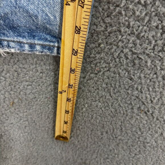 Mango mng Jeans Womens 4 Selina Button Fly Wide Leg Light Wash Distressed Boho - Picture 7 of 11